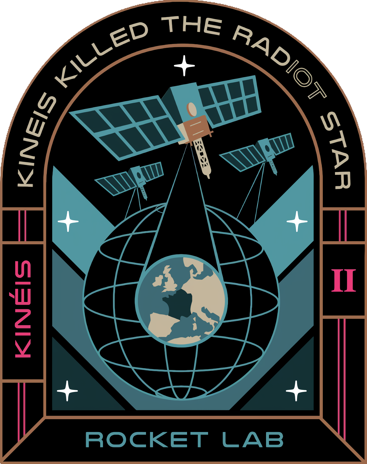 Mission patch Kinéis Killed the RadIoT Star